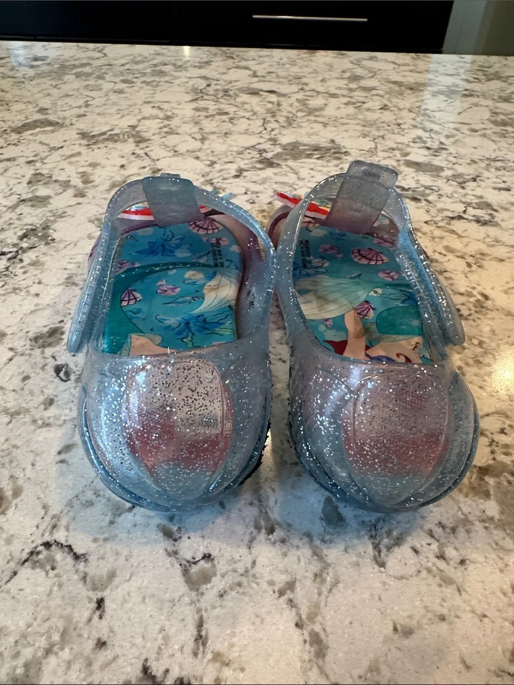 Disney Little Mermaid Jelly Sandals in Sparkle Purple and Teal. Size 10